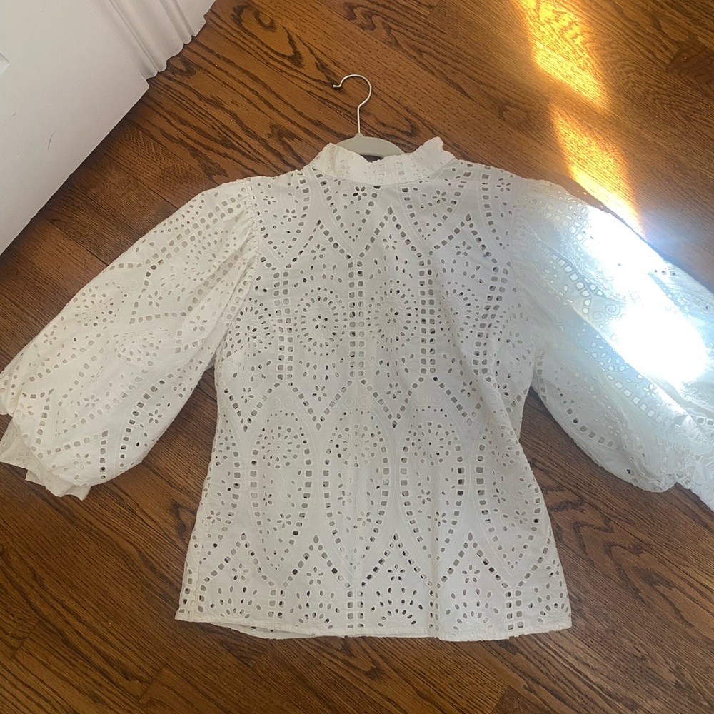 Ganni Eyelet Top